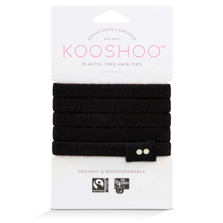 Plastic-free Flat Hair Ties - Black