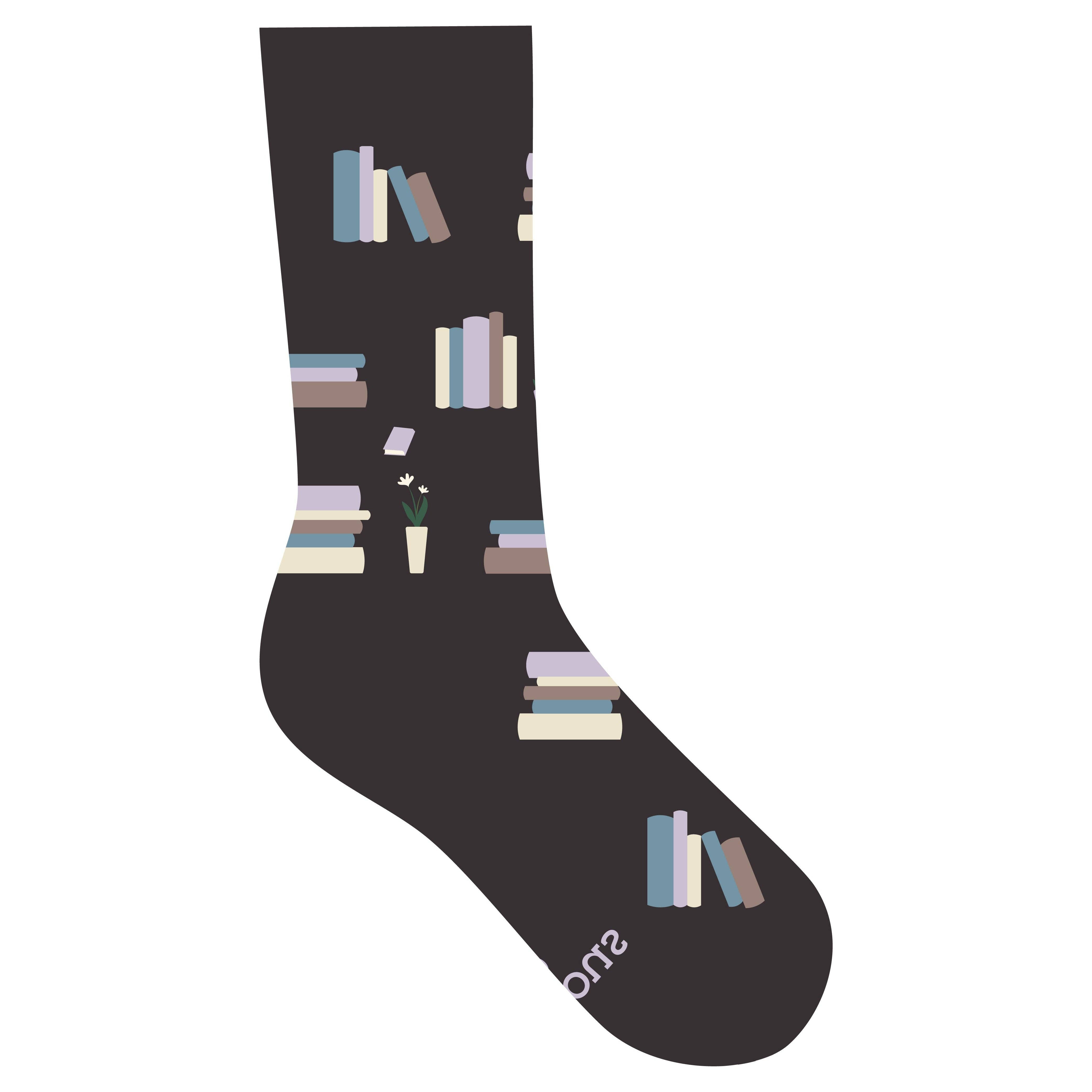 Gray Bookshelf Socks | Sustainable Book Lover Gifts