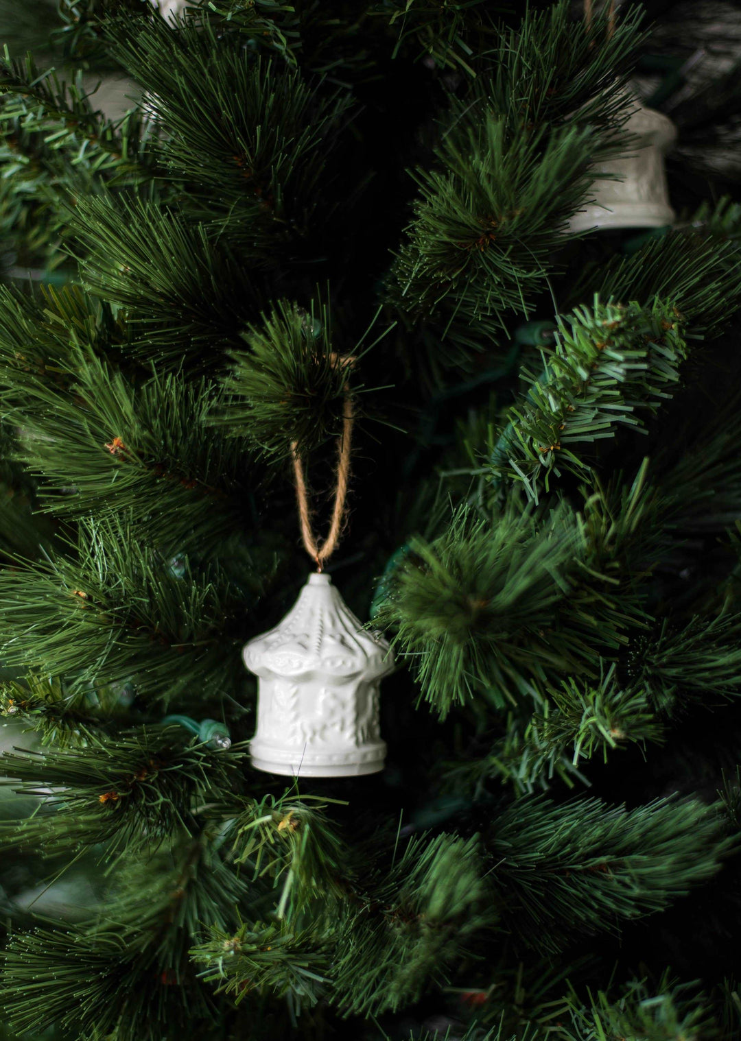 Handmade Porcelain Christmas Ornaments: Santa hat