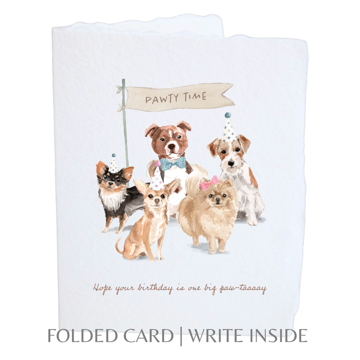 Folded Card | Birthday Paw-tay Dogs