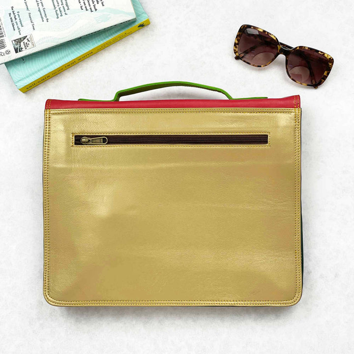 Multicoloured Recycled Leather Satchel