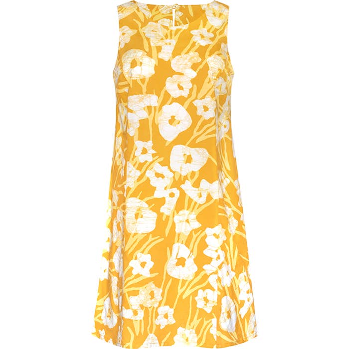 Boardwalk Dress: Painted Floral Harvest Gold