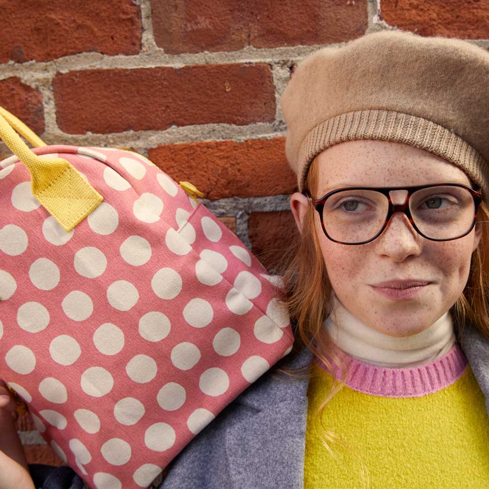 Zipper Lunch Bag - Dot Pink