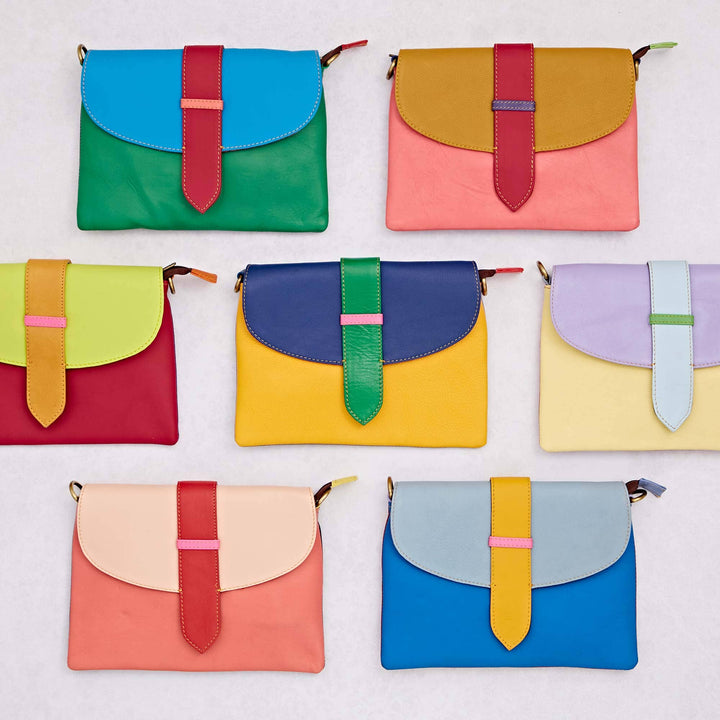 Priya Recycled Leather Multicoloured Crossbody Bag