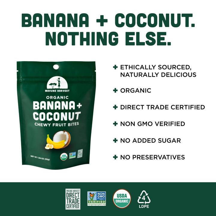 Organic Banana + Coconut Fruit Bites