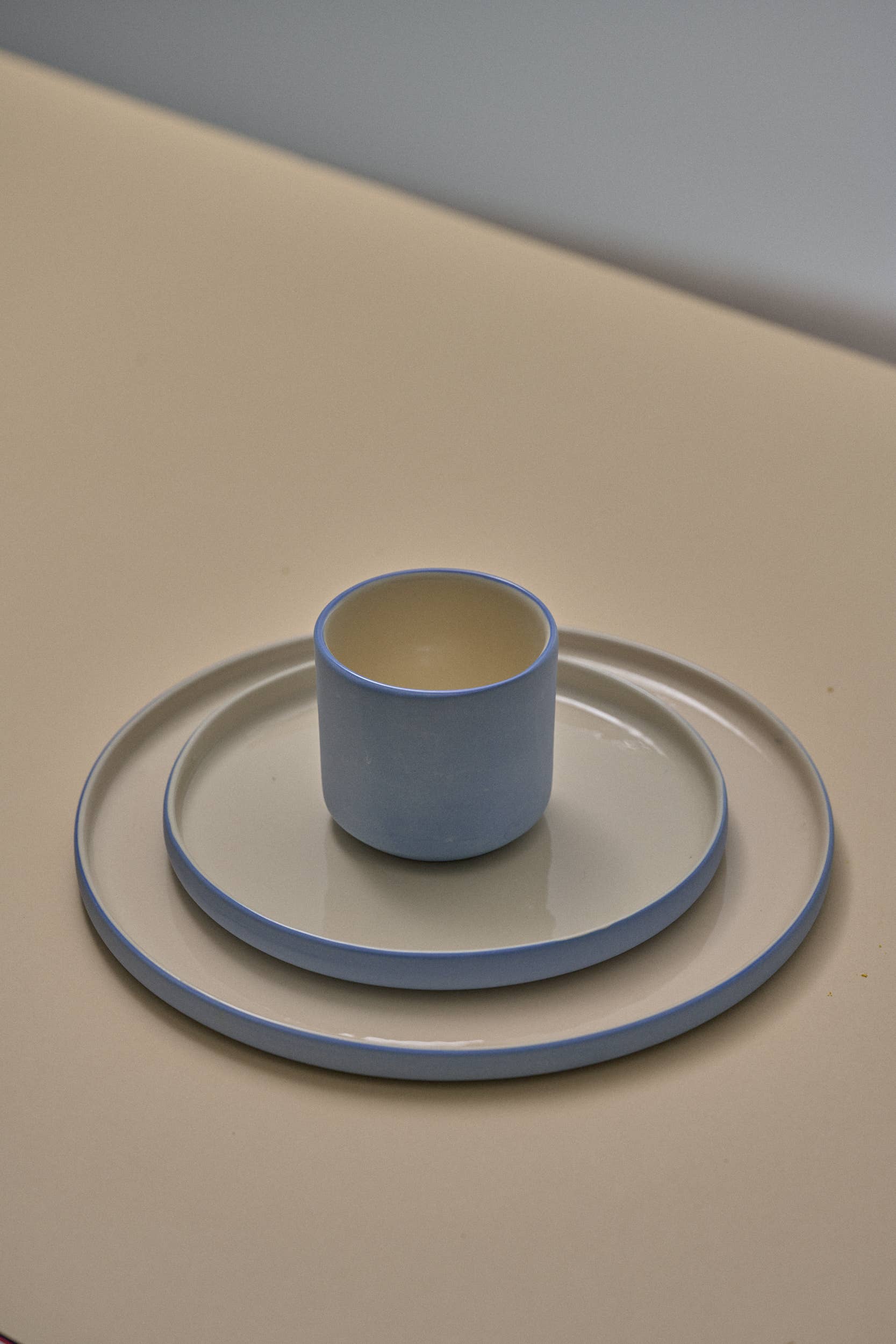 Handmade Porcelain Coffee Cup. Forget-me-Not/Chocolate medium