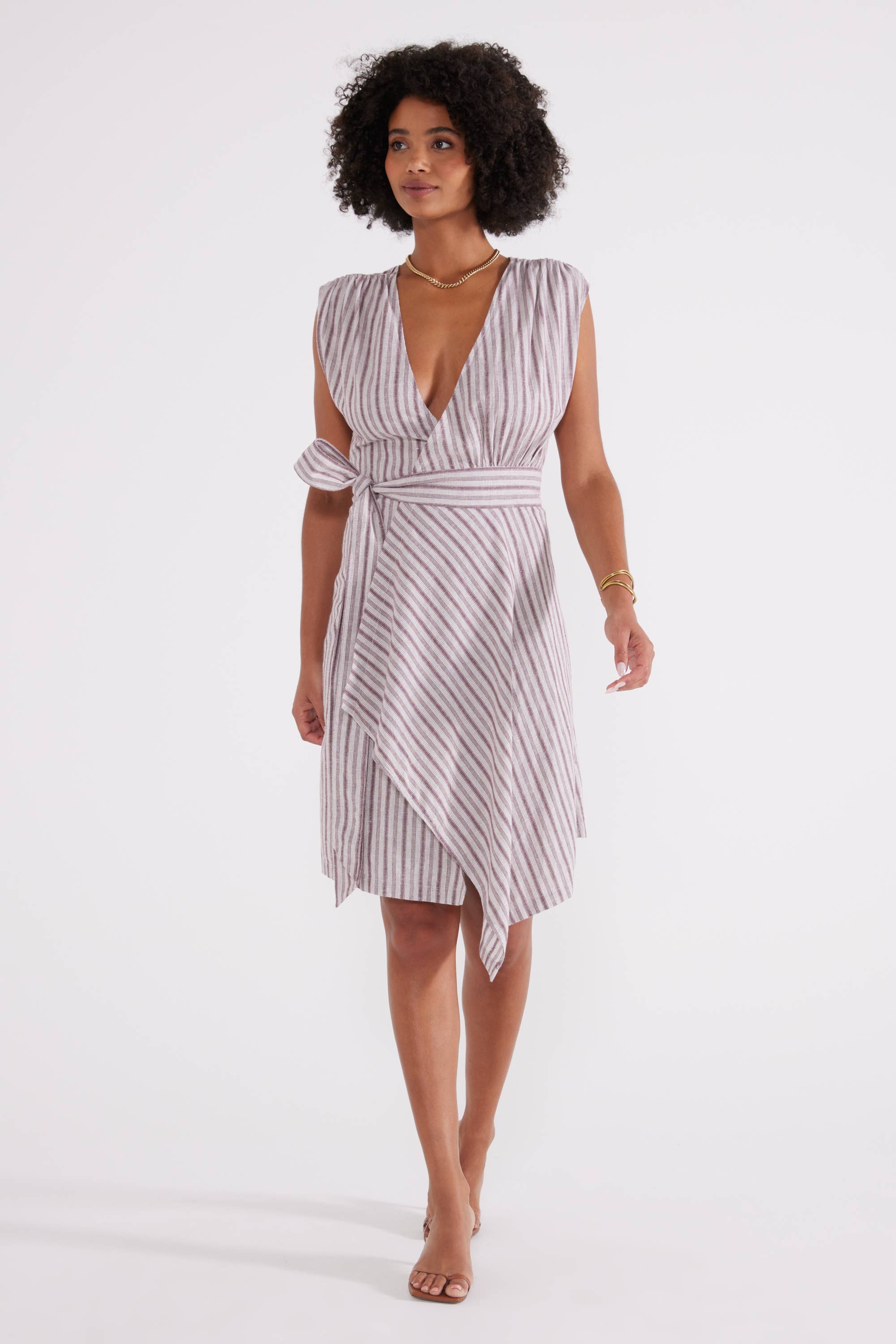 Antonia Wrap Dress - Sassafras Stripe