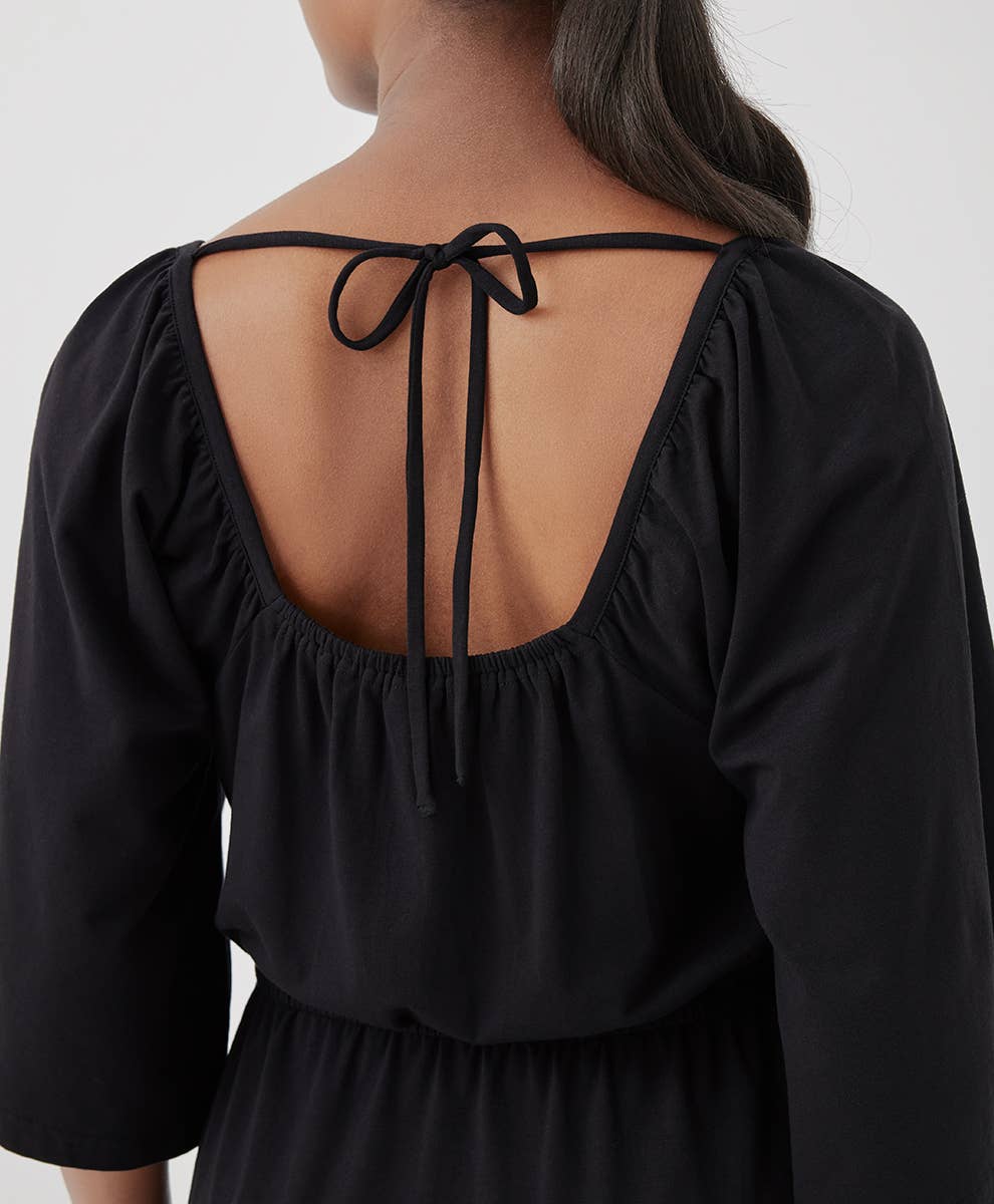 Luxe Jersey Flutter Sleeve Dress