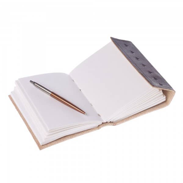 Handcrafted Medium Embossed Leather Journal Notebook