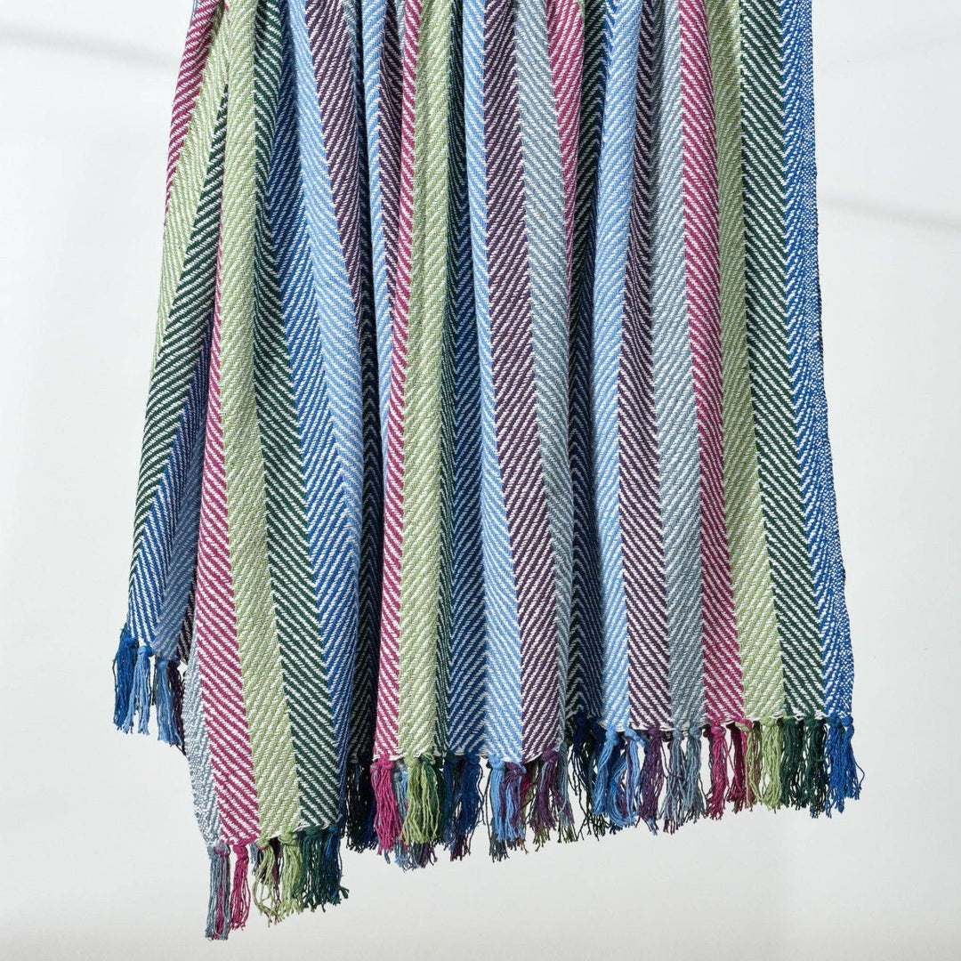 Striped Recycled Cotton Throw Blanket