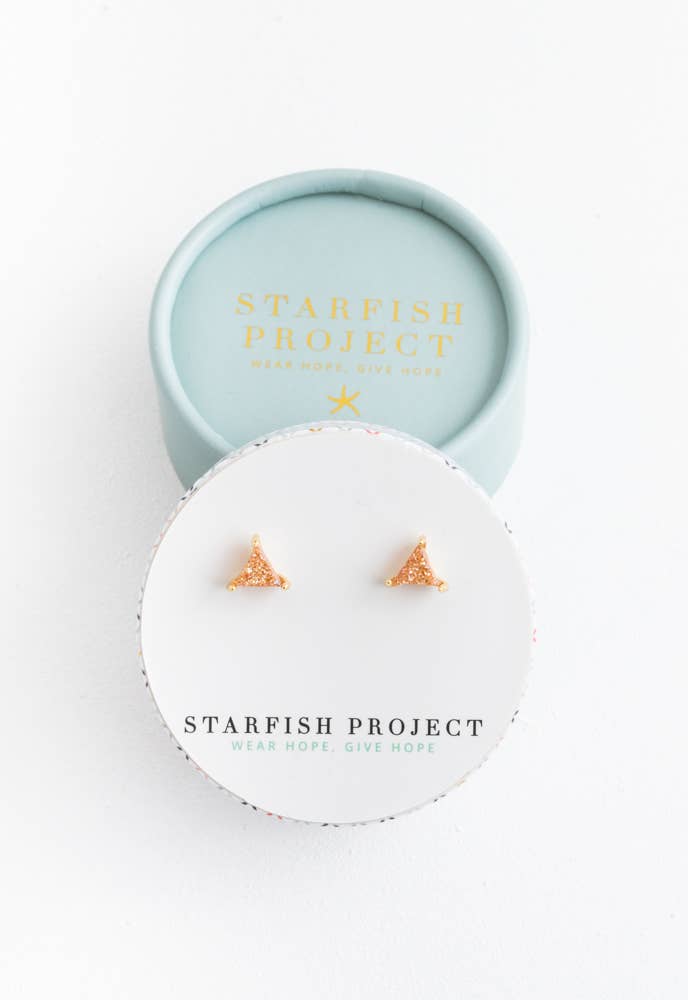 Coral Druzy Studs in Gold
