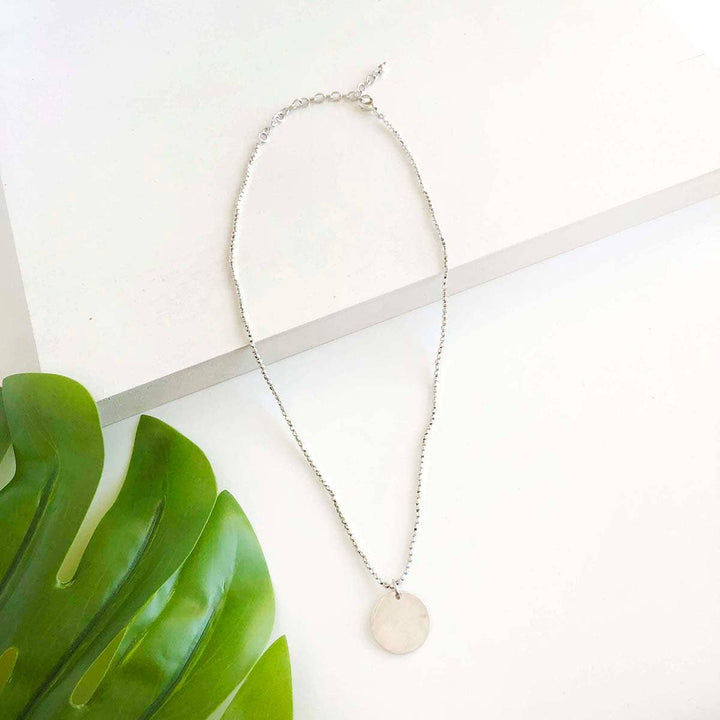 Simple Medallion Necklace (Silver)