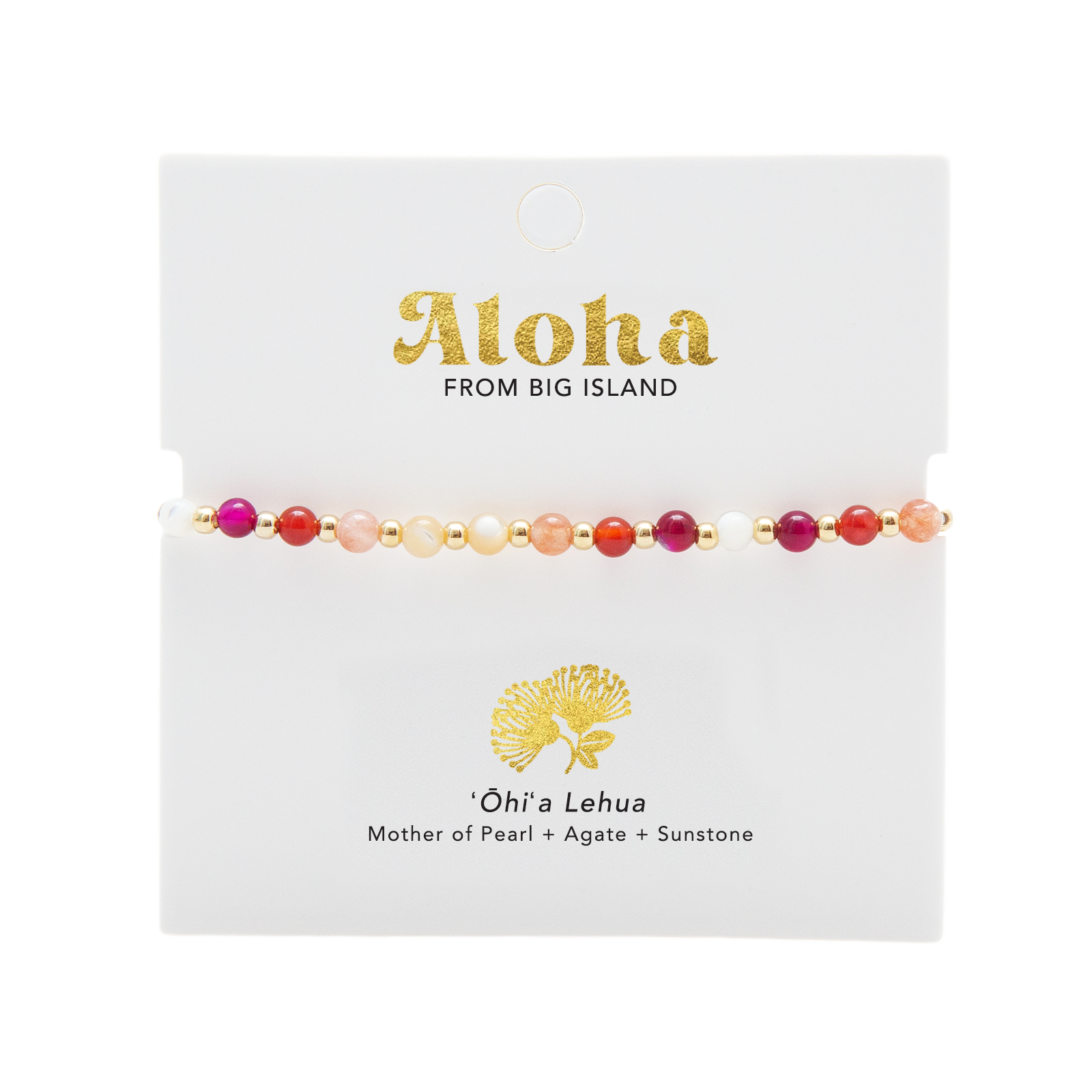 Big Island 4mm Metal Accent Healing Bracelet