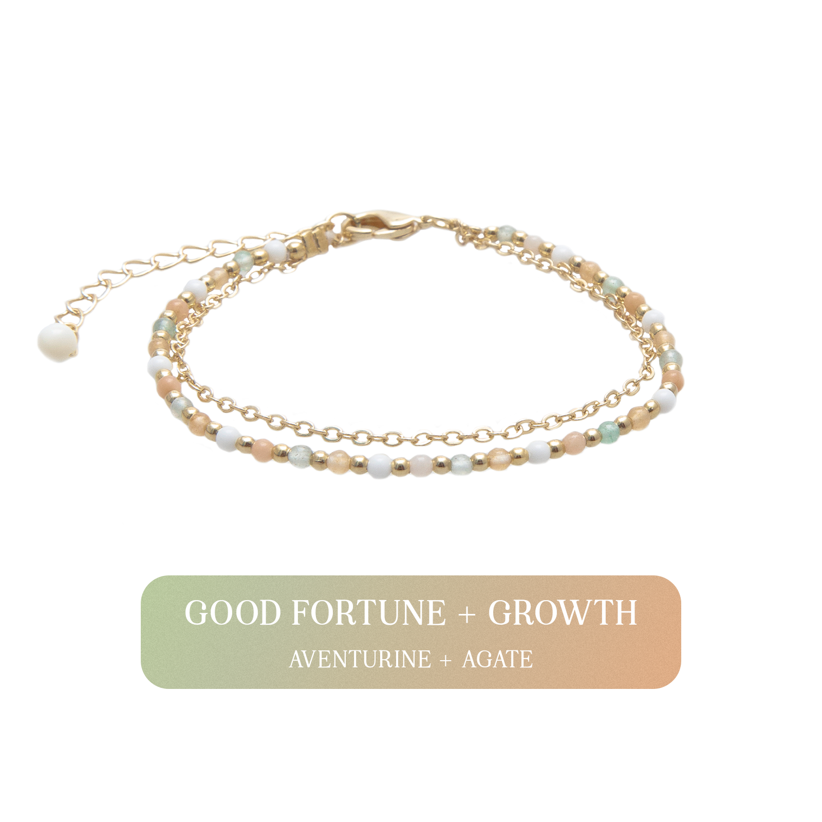 Good Fortune + Growth 2mm Layered Healing Bracelet