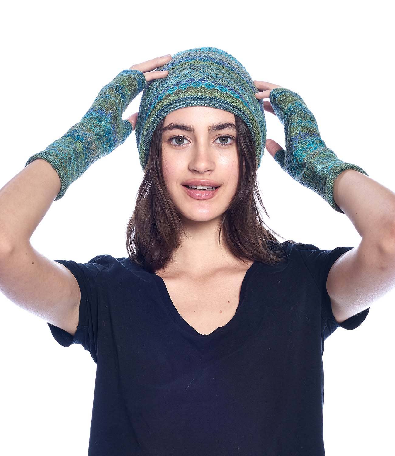 Alpaca Beanie - Printed - Seaweed
