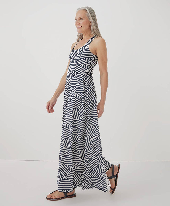 Fit & Flare Open Back Maxi Dress