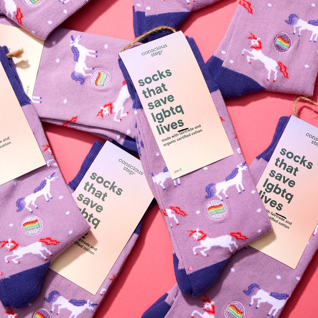 Socks that Save LGBTQ Lives (Purple Unicorns)