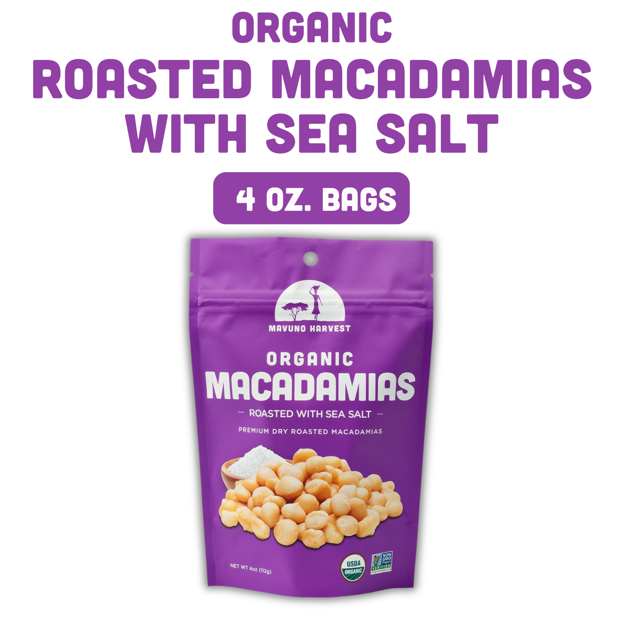 Organic Dry Roasted Macadamias with Sea Salt