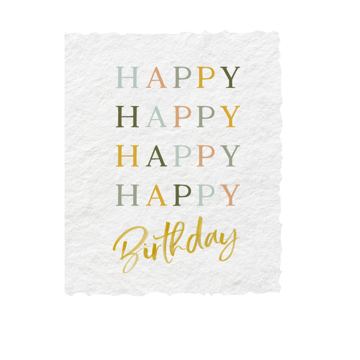 Folded Card | Happy Happy Happy Happy Birthday