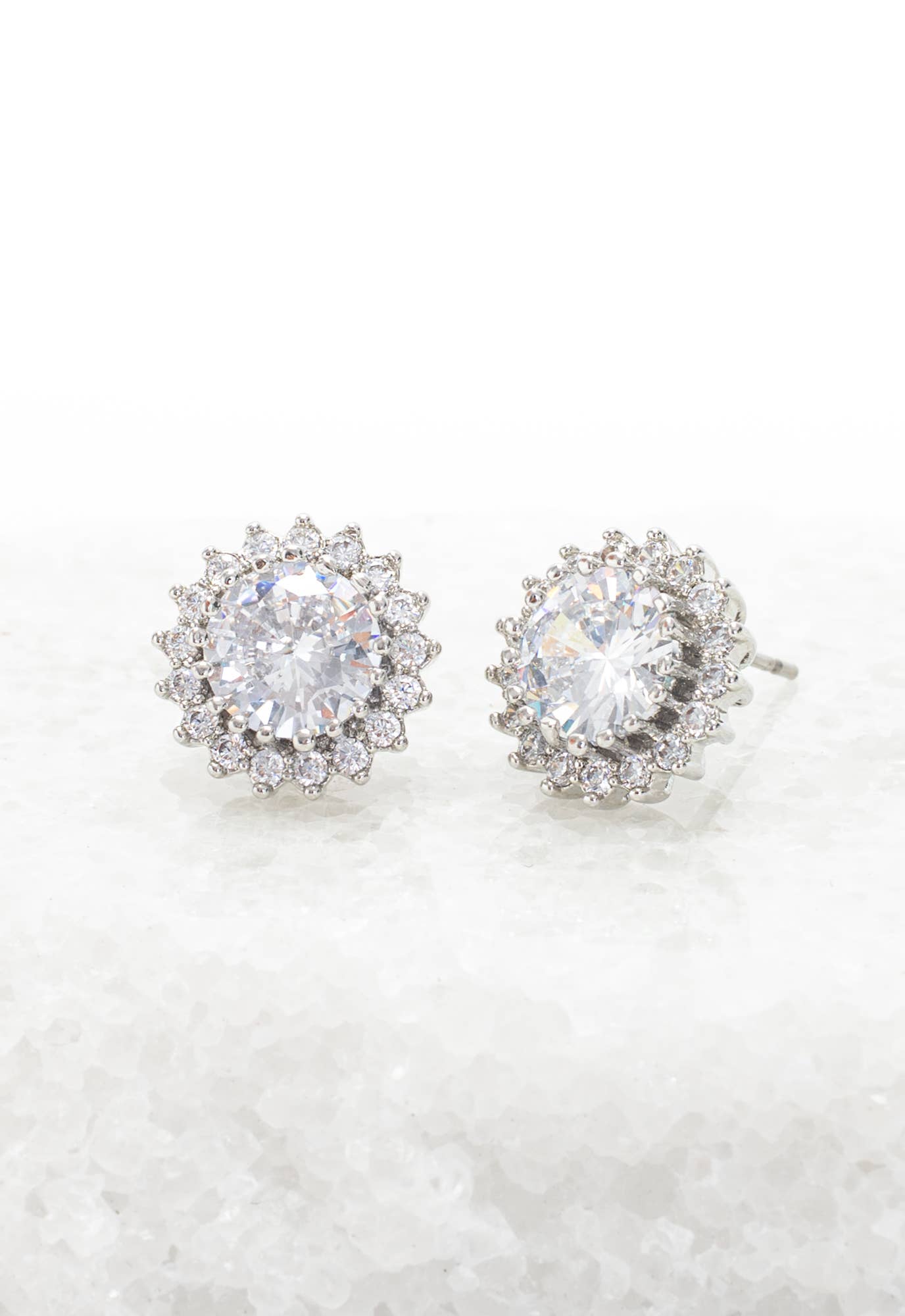 Radiant Shine Platinum Zircon Studs