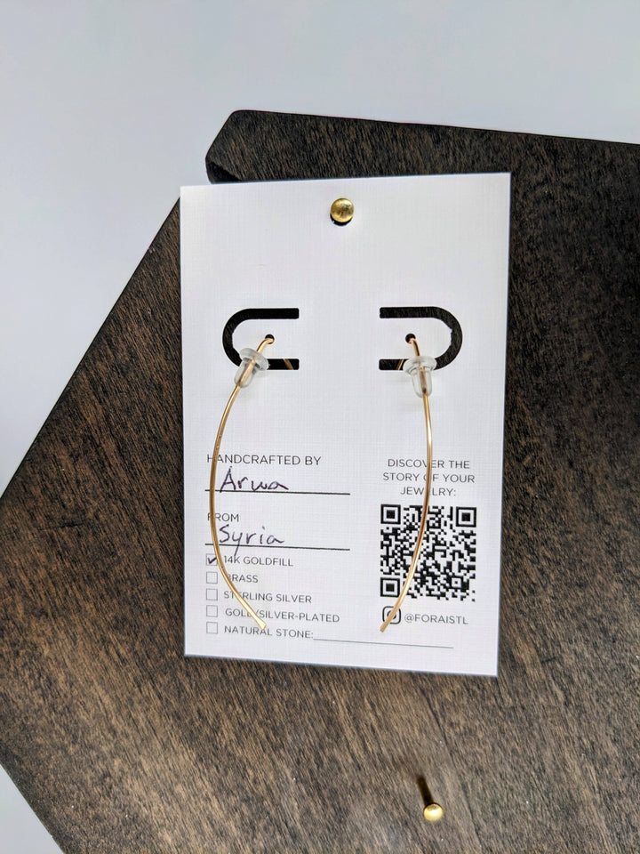 Qasioun Minimalist Threader Earrings in 14k Gold Fill