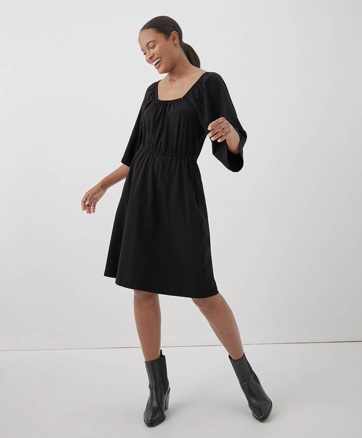 Luxe Jersey Flutter Sleeve Dress