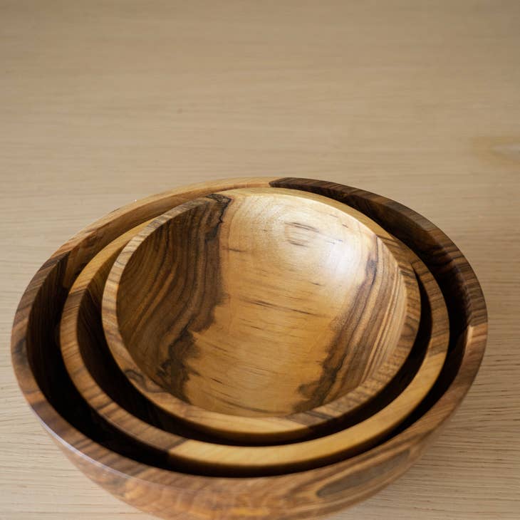 Hand-Carved Ukrainian Walnut Wood Fruit Bowl