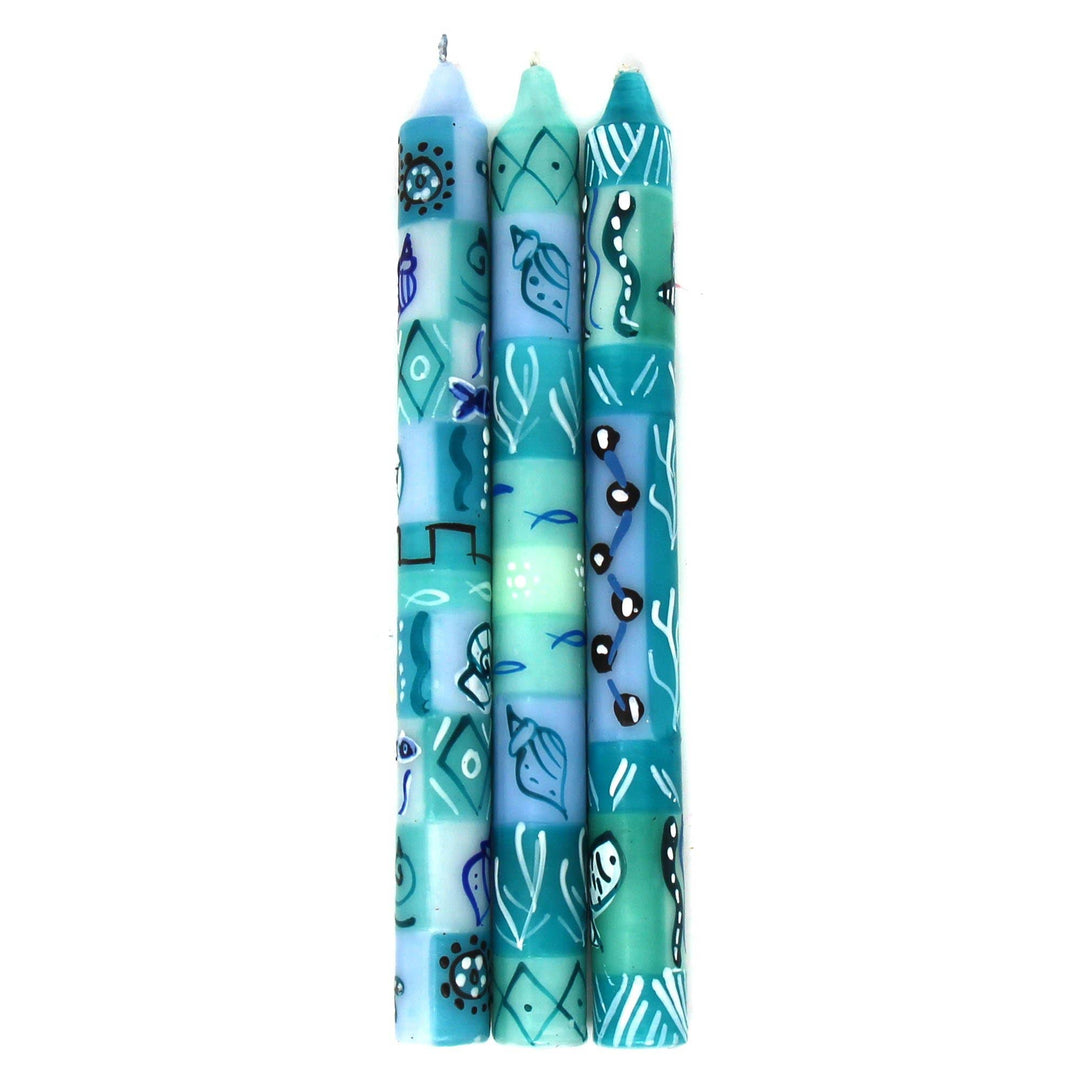 Hand painted Dinner Candles Set of 3 - Samaki Design