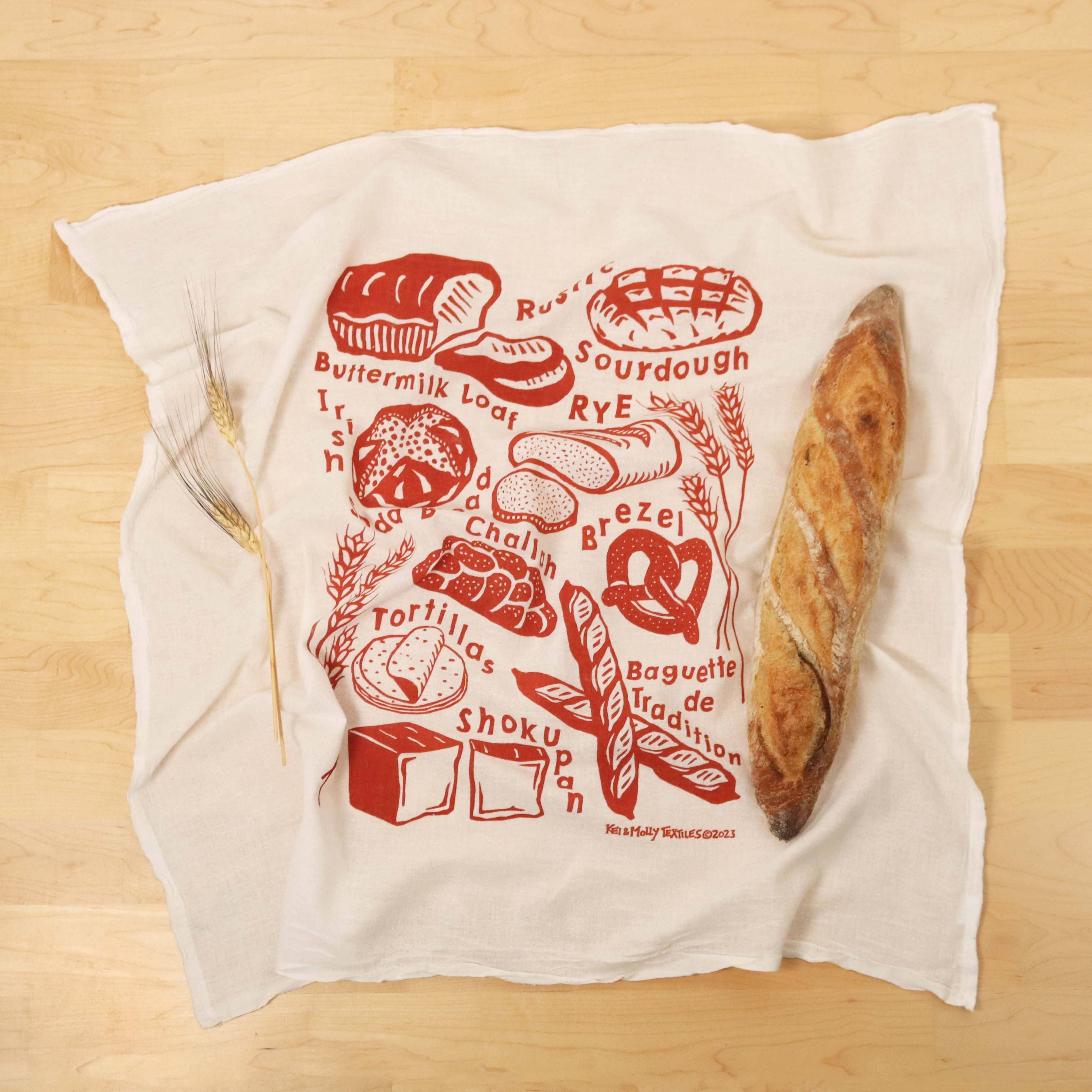 Flour Sack Dish Towel - Bread