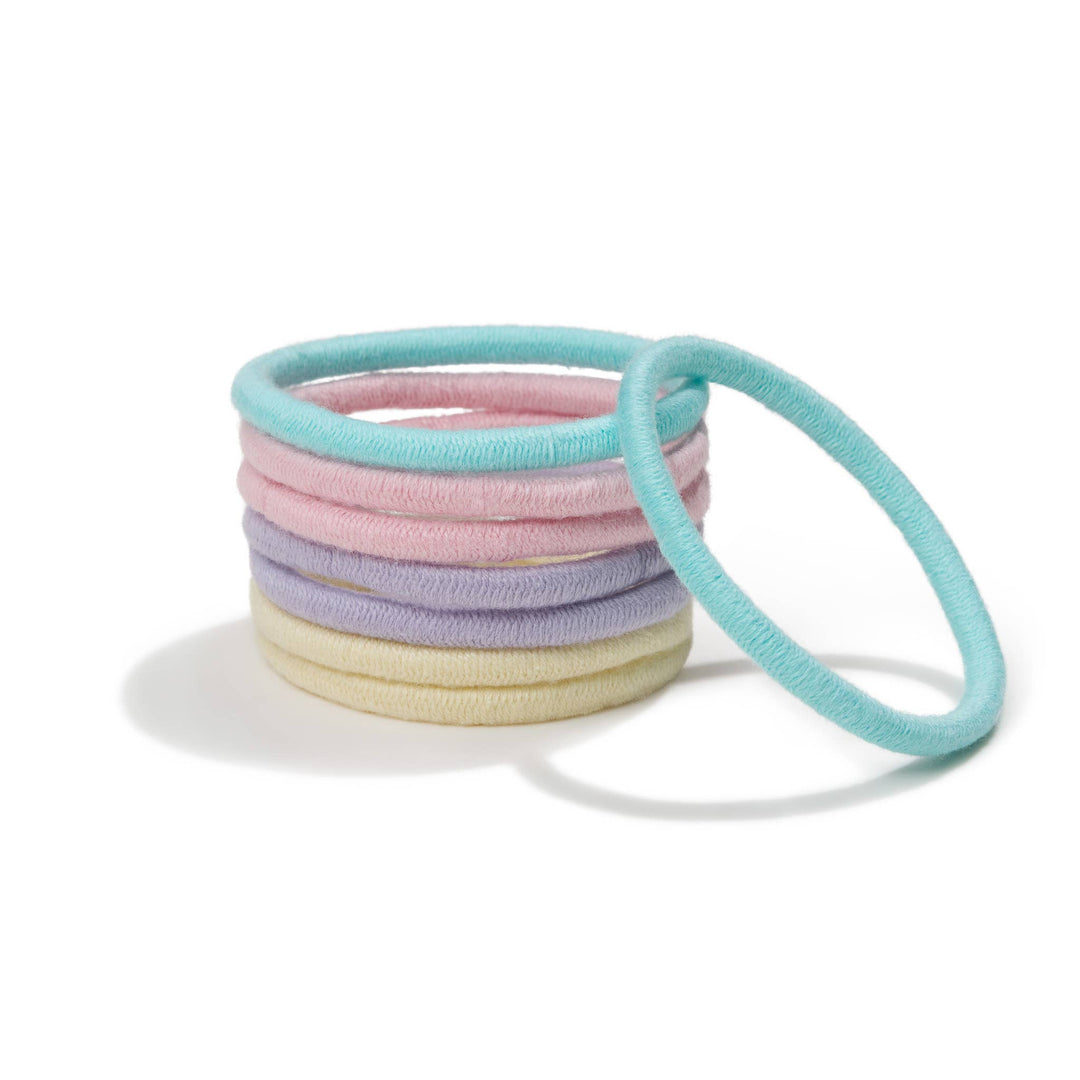 Plastic-free Round Hair Ties - Mondo 8-pack - Pastel Blooms