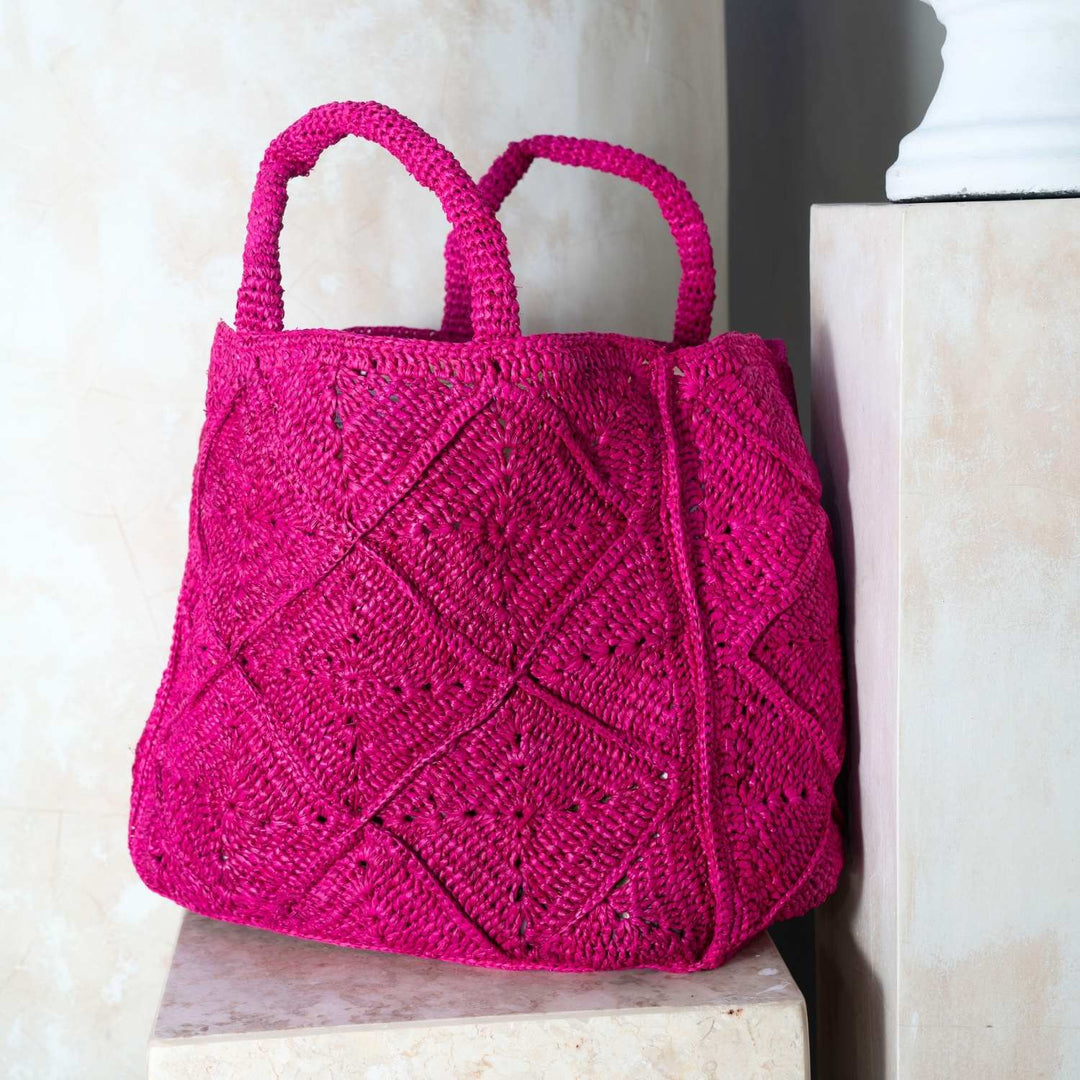 Nico Raffia Tote Bag