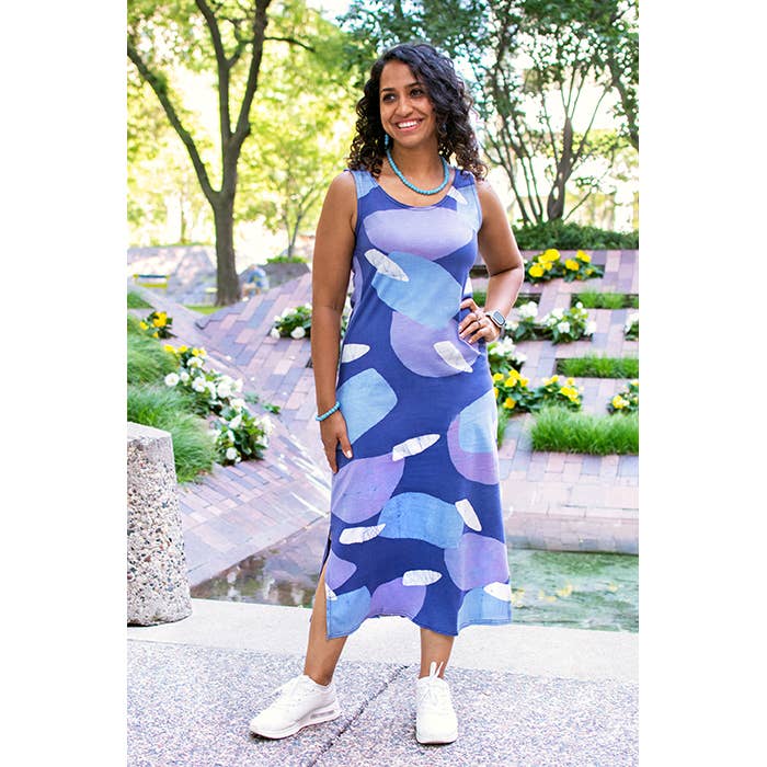 Knit Dress-Tank: Boulders - Purple-Organic