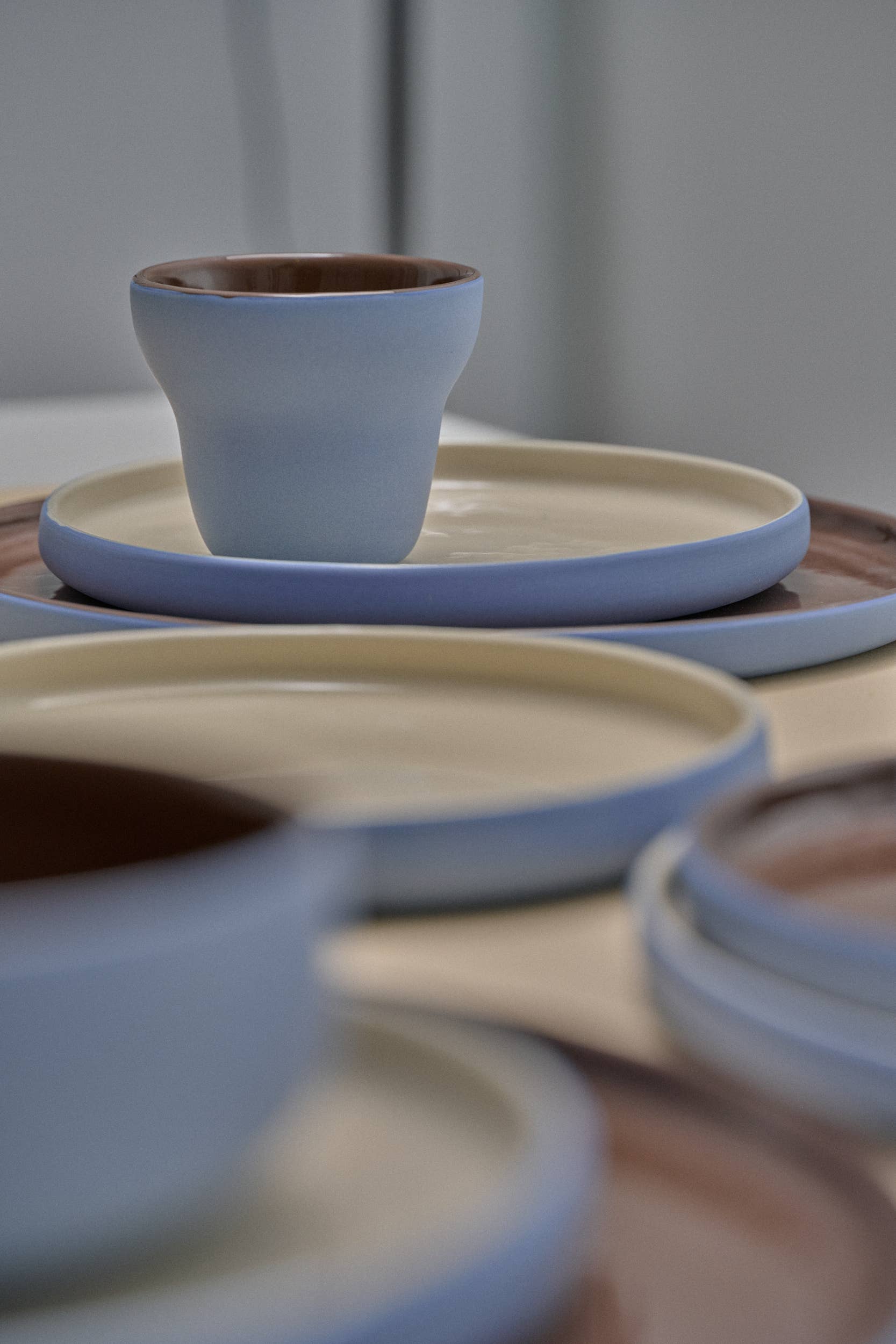 Handmade Porcelain Coffee Cup - Forget-me-Not small