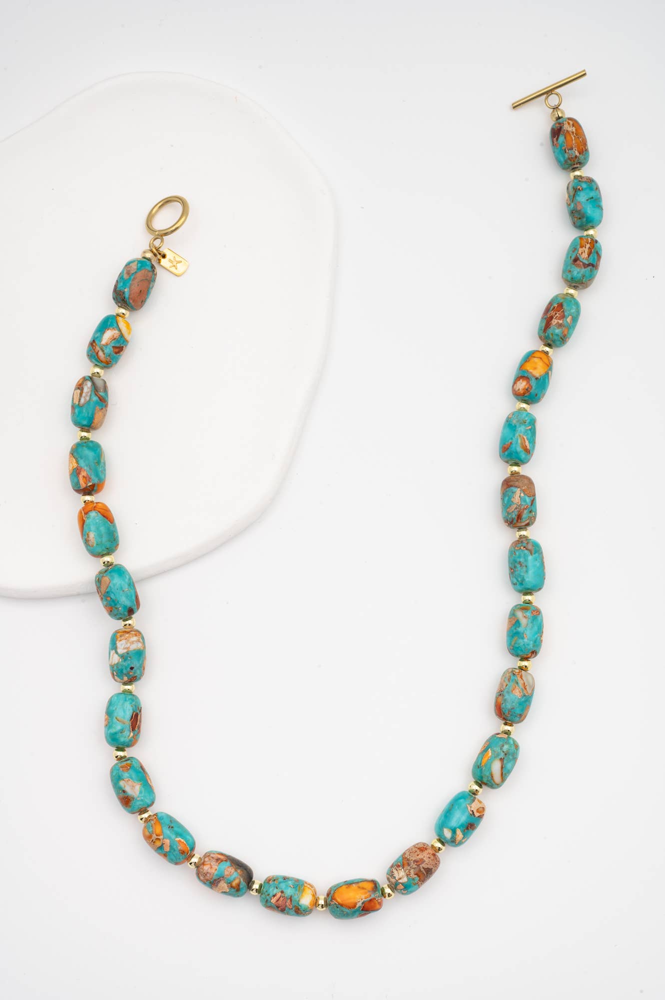 Sierra Bloom Turquoise Emperor Stone Beaded Necklace