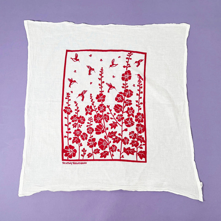 Flour Sack Dish Towel - Hummingbirds