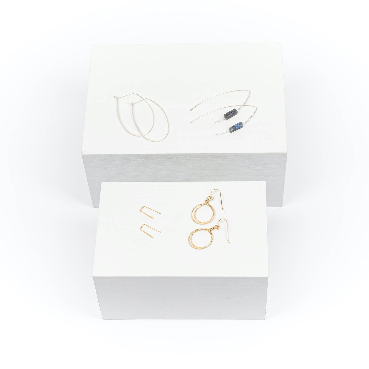 Cielo Earrings in Sterling Silver with Sodalite