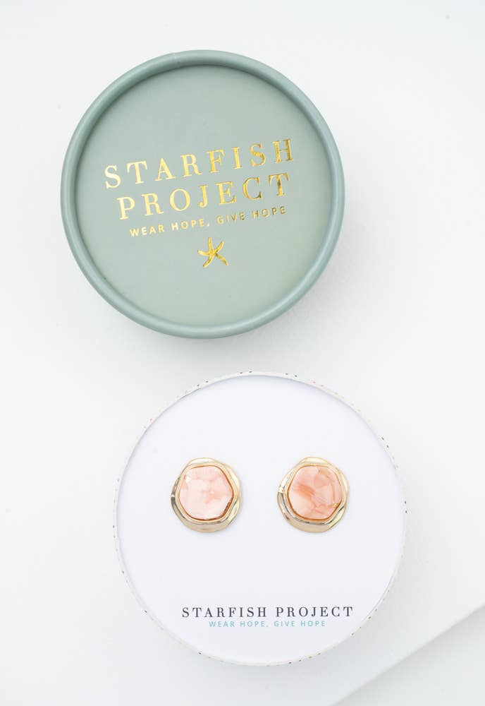 Opulence Opal Studs in Iridescent Pink