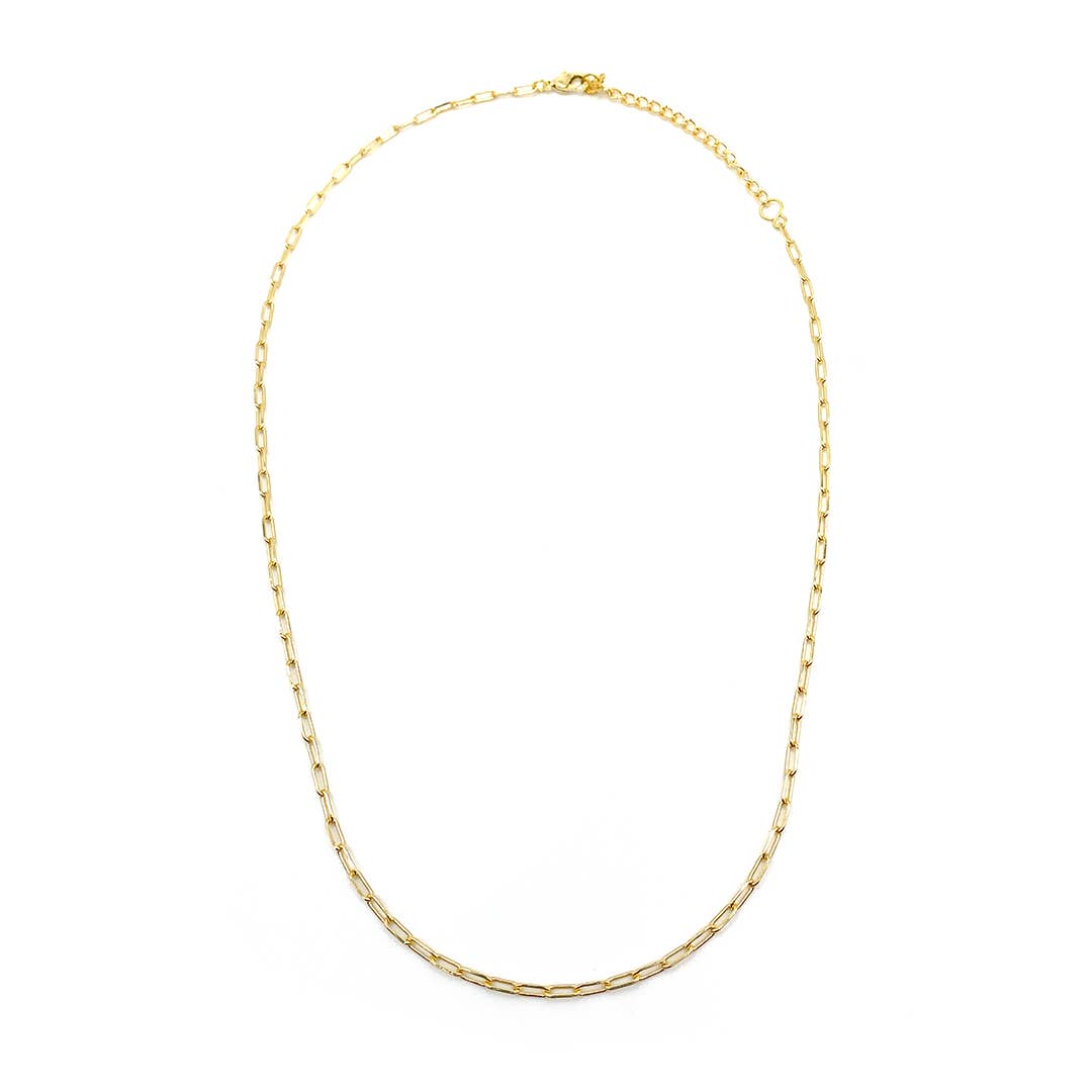 Frolic Paperclip Necklace: Gold tone