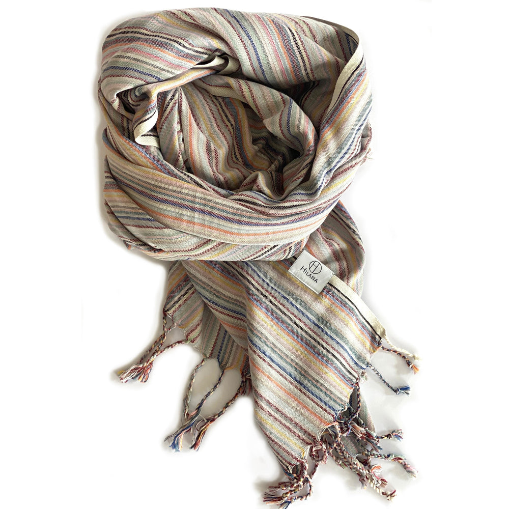 Casablanca Sustainable Striped Turkish Towel / Blanket Beige