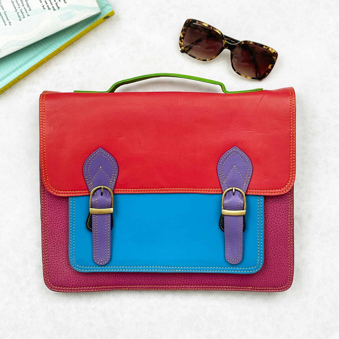 Multicoloured Recycled Leather Satchel