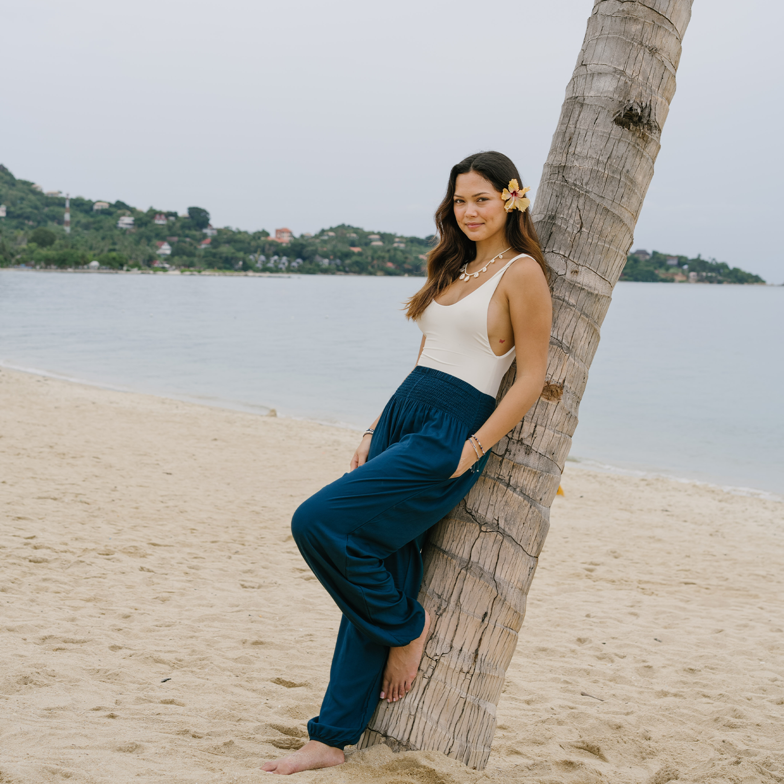 Tropic Teal Harem Pants with Pockets