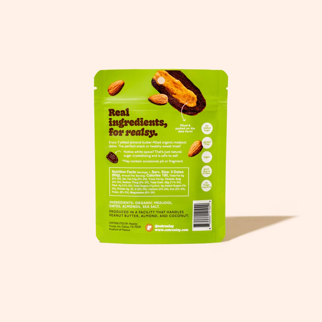 Almond Butter Filled Medjool Date Snack Pack