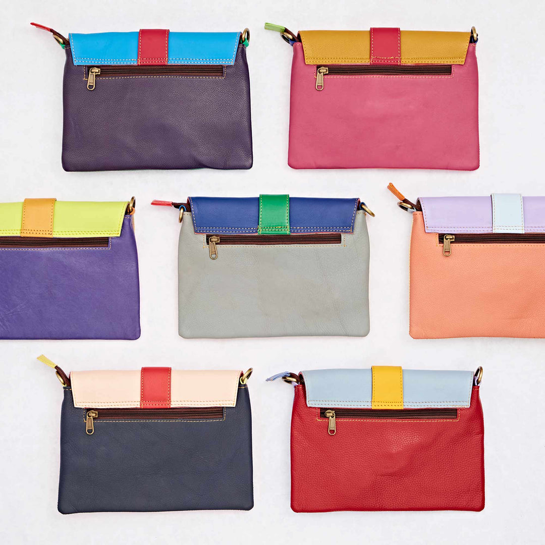 Priya Recycled Leather Multicoloured Crossbody Bag