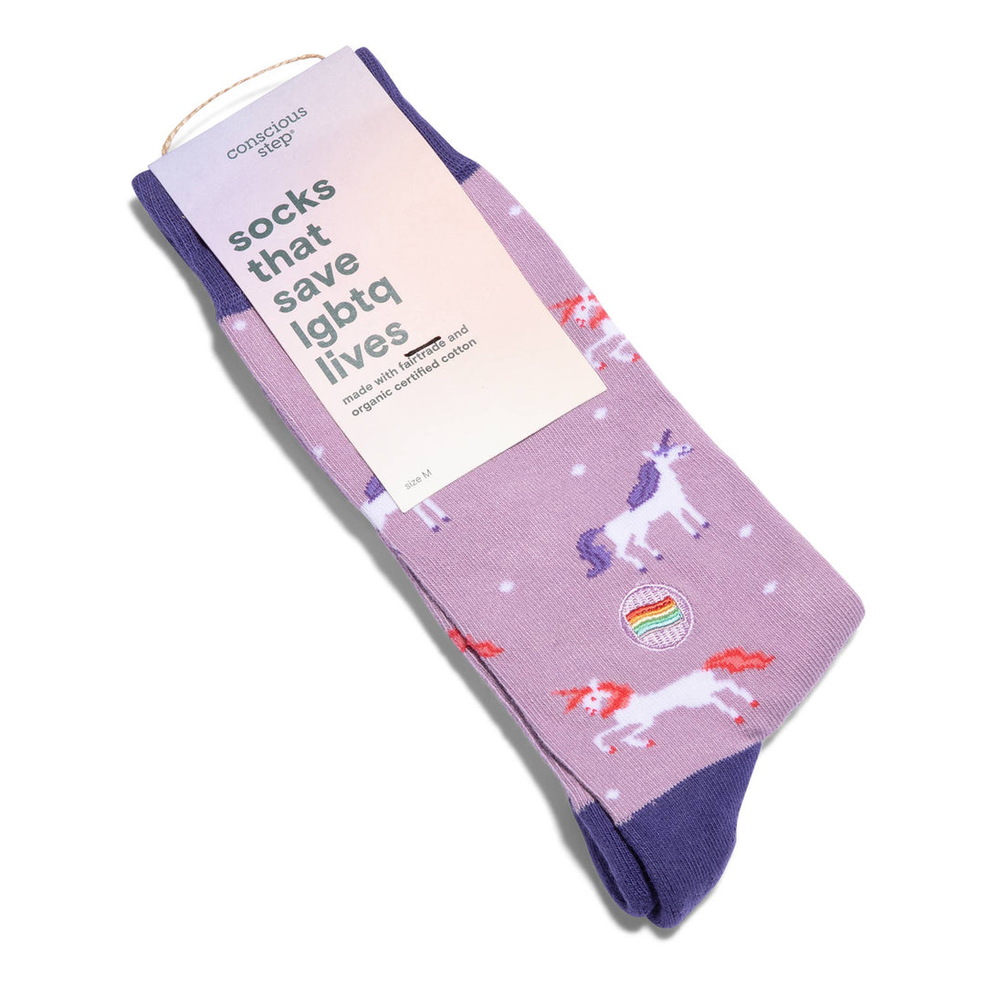 Socks that Save LGBTQ Lives (Purple Unicorns)