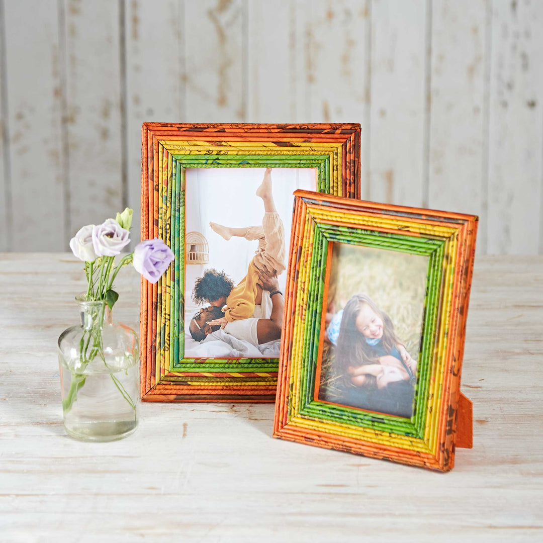 Recycled Newspaper Photo Frame - 4 x 6 Picture Frame