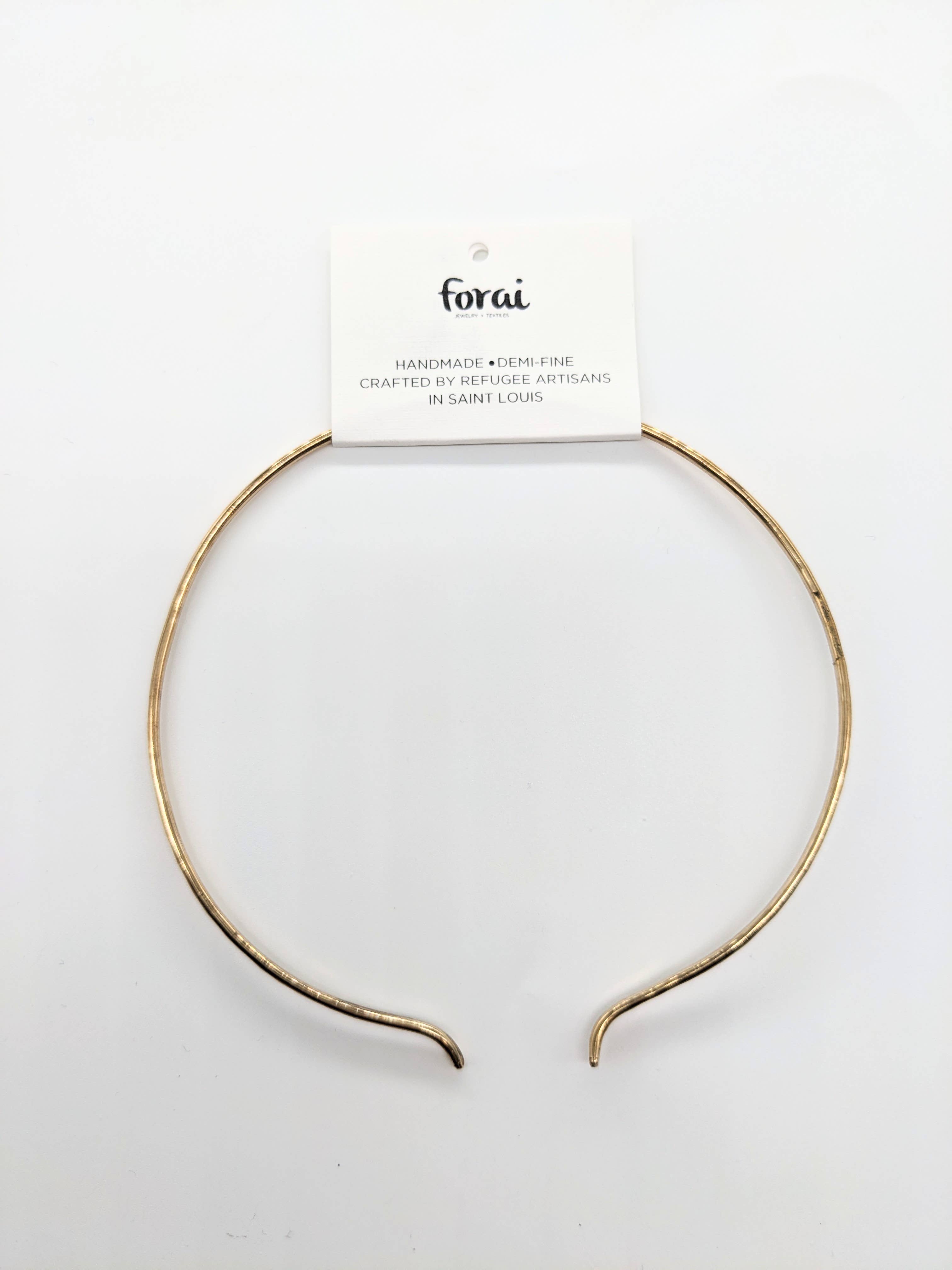 Lana Minimalist Hammered Brass Collar