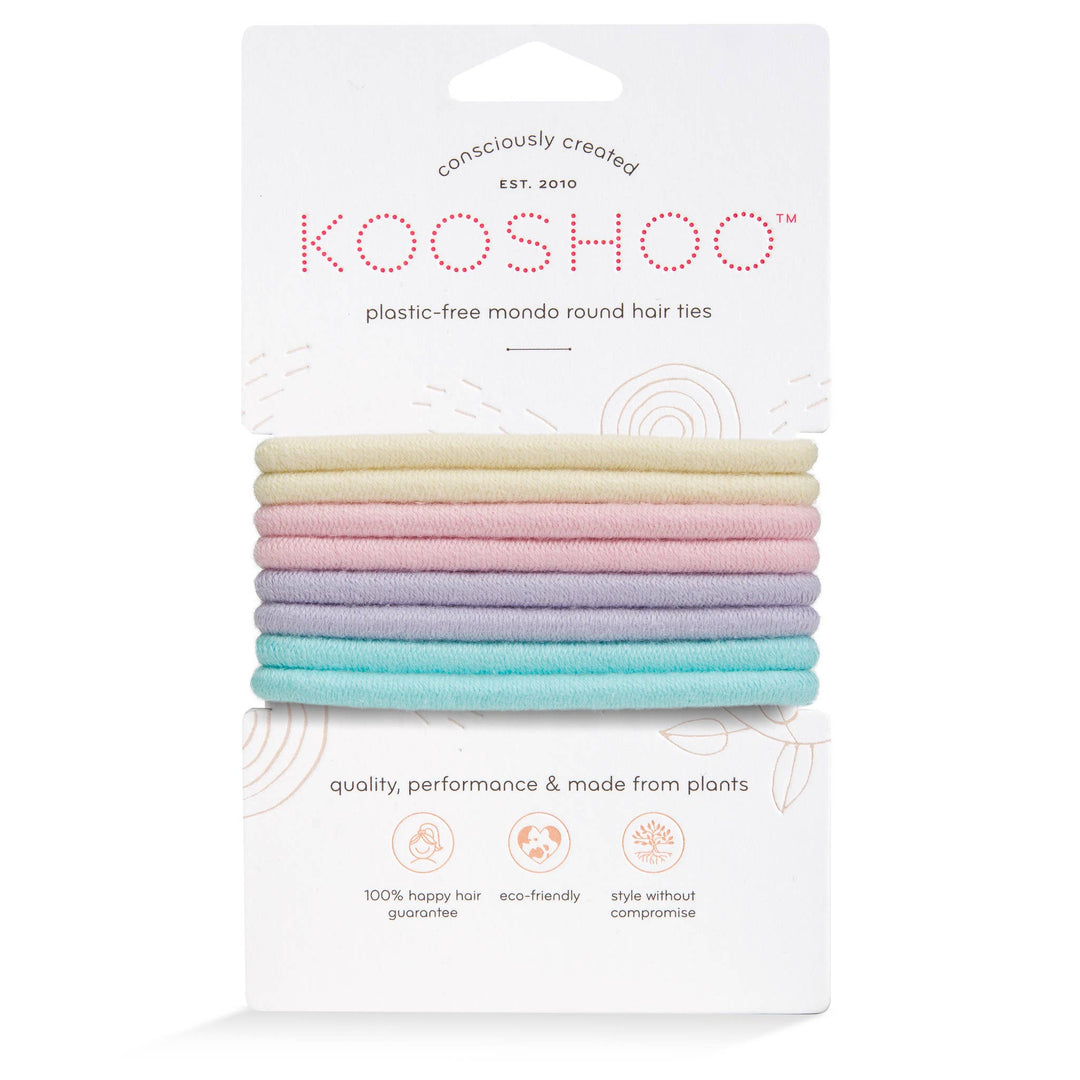 Plastic-free Round Hair Ties - Mondo 8-pack - Pastel Blooms