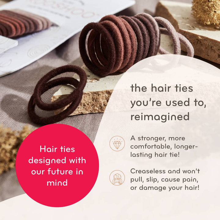 Plastic-free Round Hair Ties - Mini 12-pack - Golden Fibres