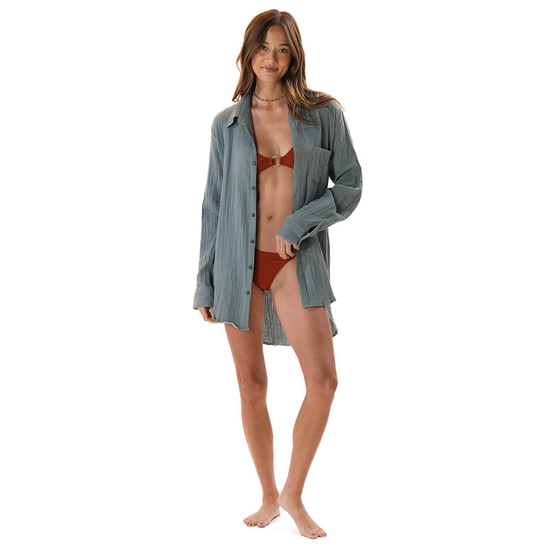 Sage Boyfriend Button Up