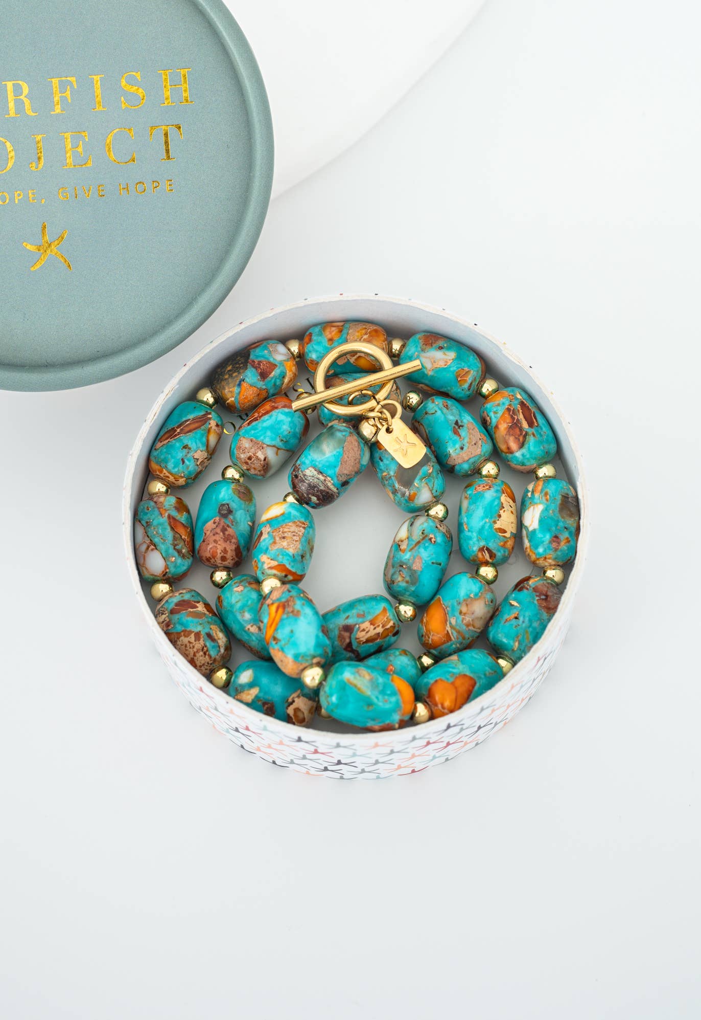 Sierra Bloom Turquoise Emperor Stone Beaded Necklace